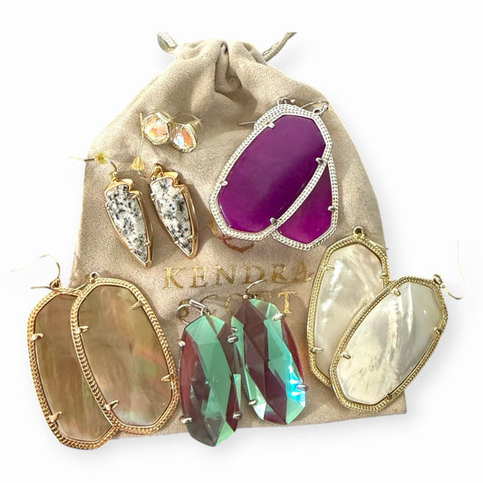 Kendra Scott Earring Lot 6 Pairs Rare Kathryn Arrowhead & Dichroic Glass Elle