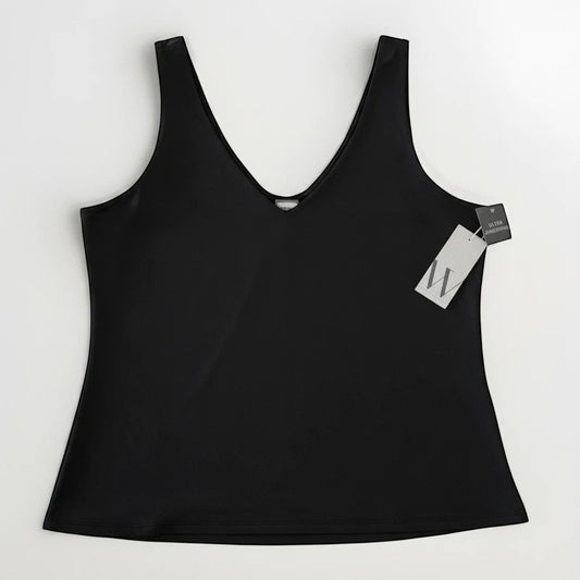 Triple H Treasures black V-neck sleeveless smoothing tank top in size XXL, made from soft, breathable fabric.