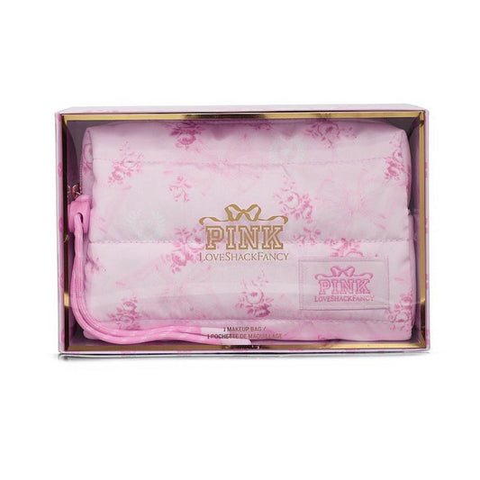 Victoria’s Secret PINK x Loveshack Fancy Quilted Makeup Bag “Beaux Icons” Print